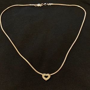 Diamond and Sterling Silver Heart Necklace